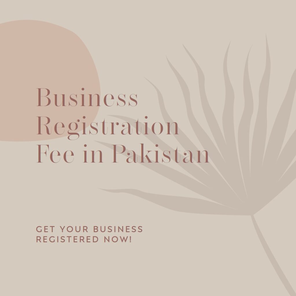 business registration fee in pakistan