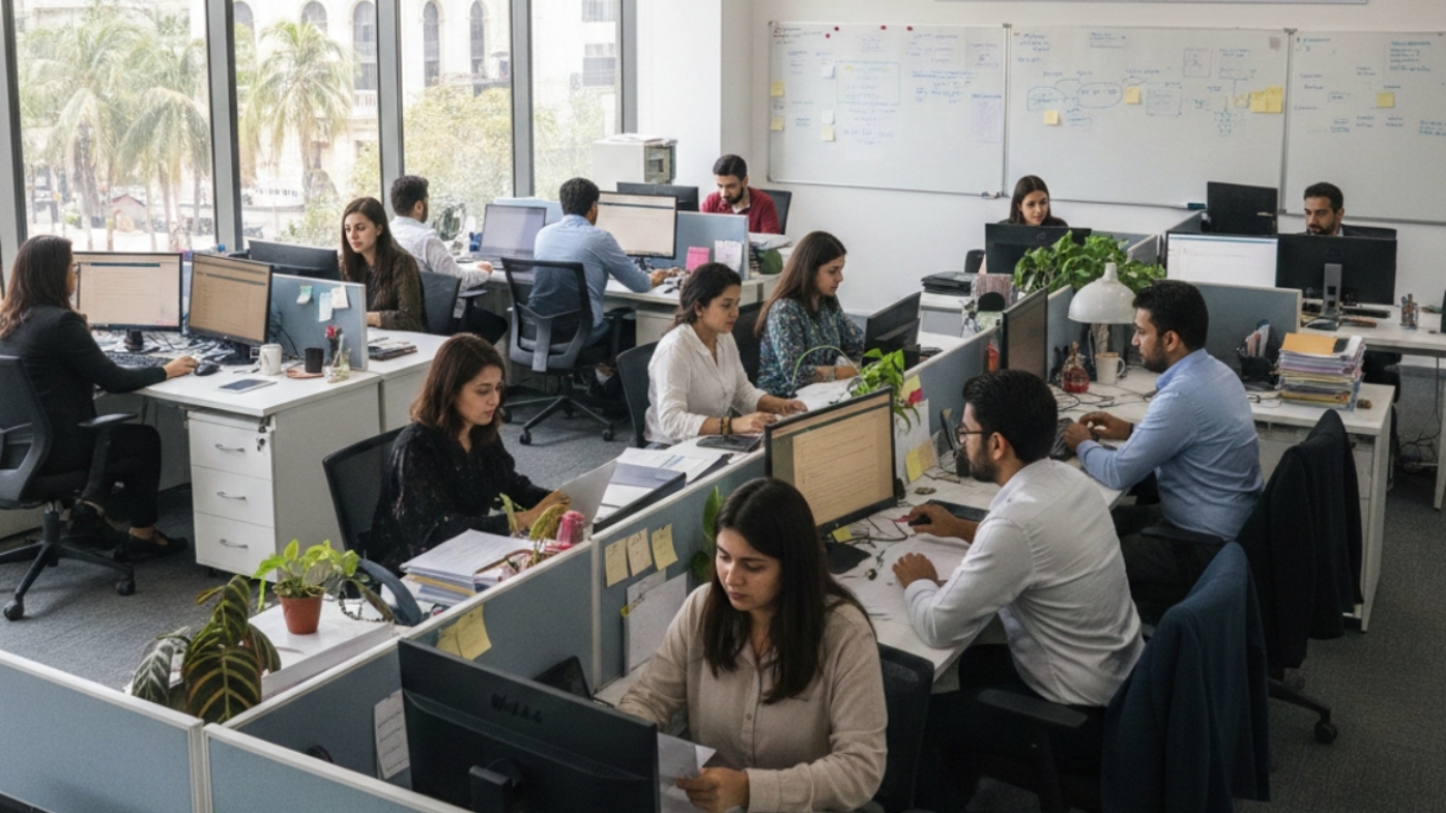 Sterling, the company registartion team working in the office in, Pakistan