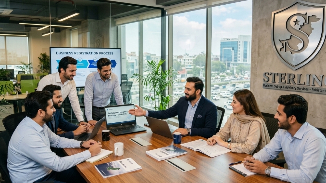 Sterling, the business set up team in the office in Pakistan