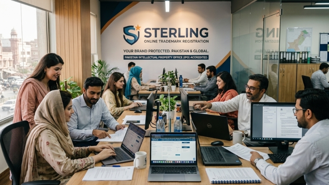 Sterling , Online Trademark Registration team working in the office in pakistan