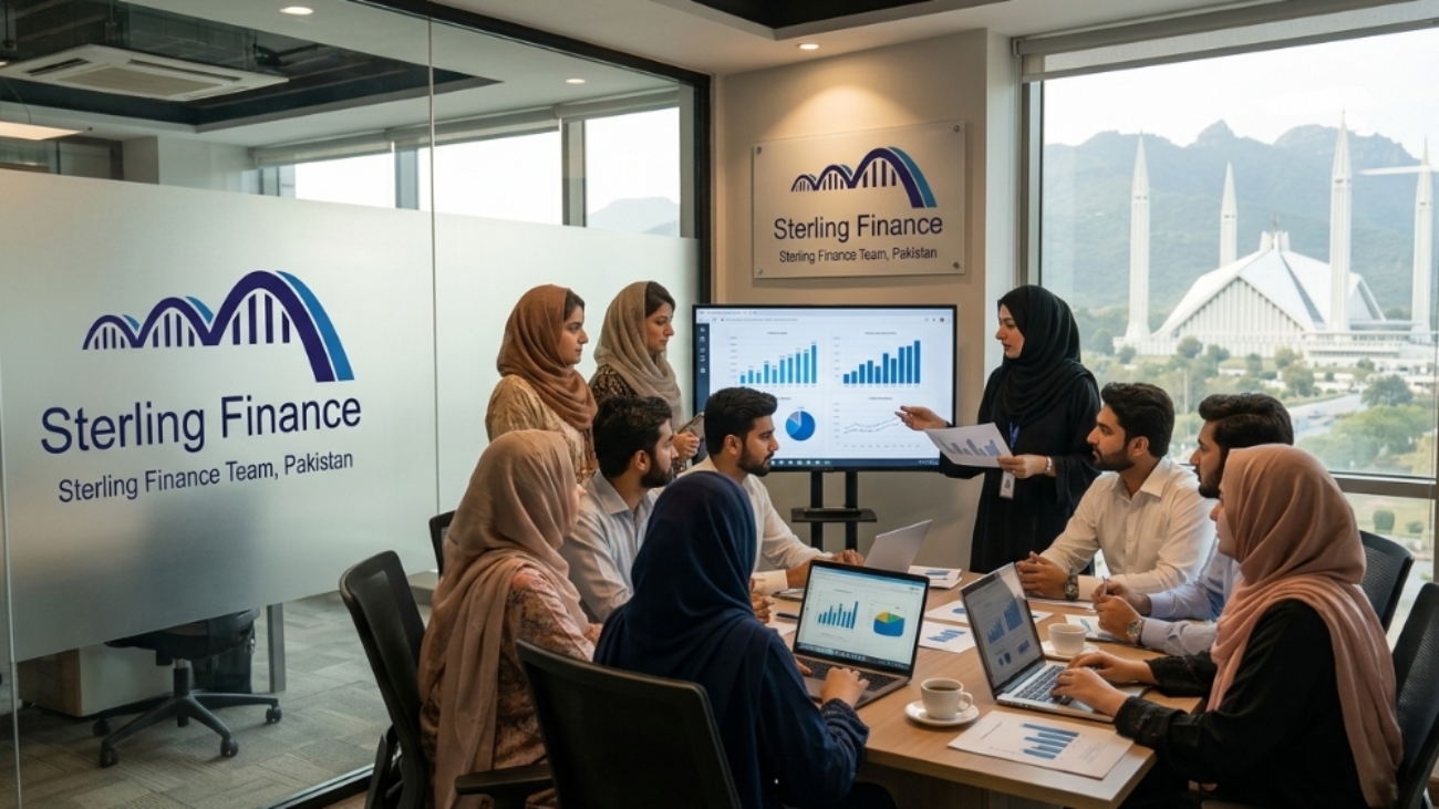 Sterling, finance team in the office in Pakistan