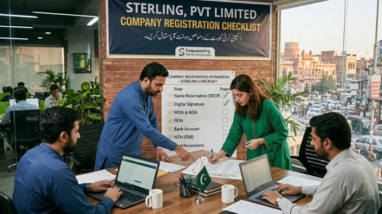 Sterling, Pvt Limited Company Registration Checklist team working in Pakistan