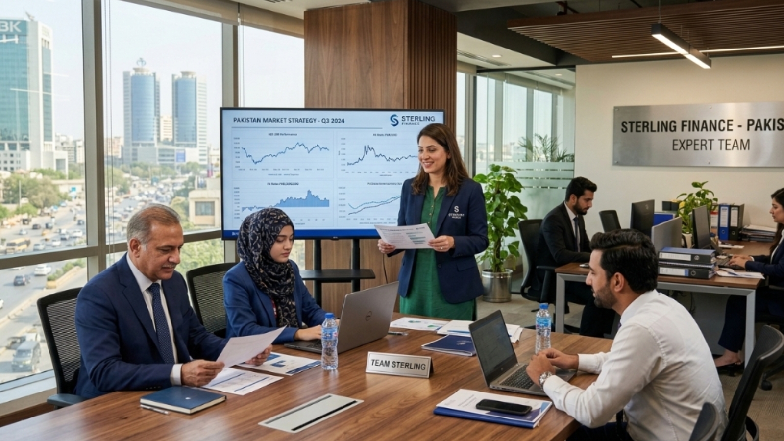 Sterling, finance expert team in the office in Pakistan
