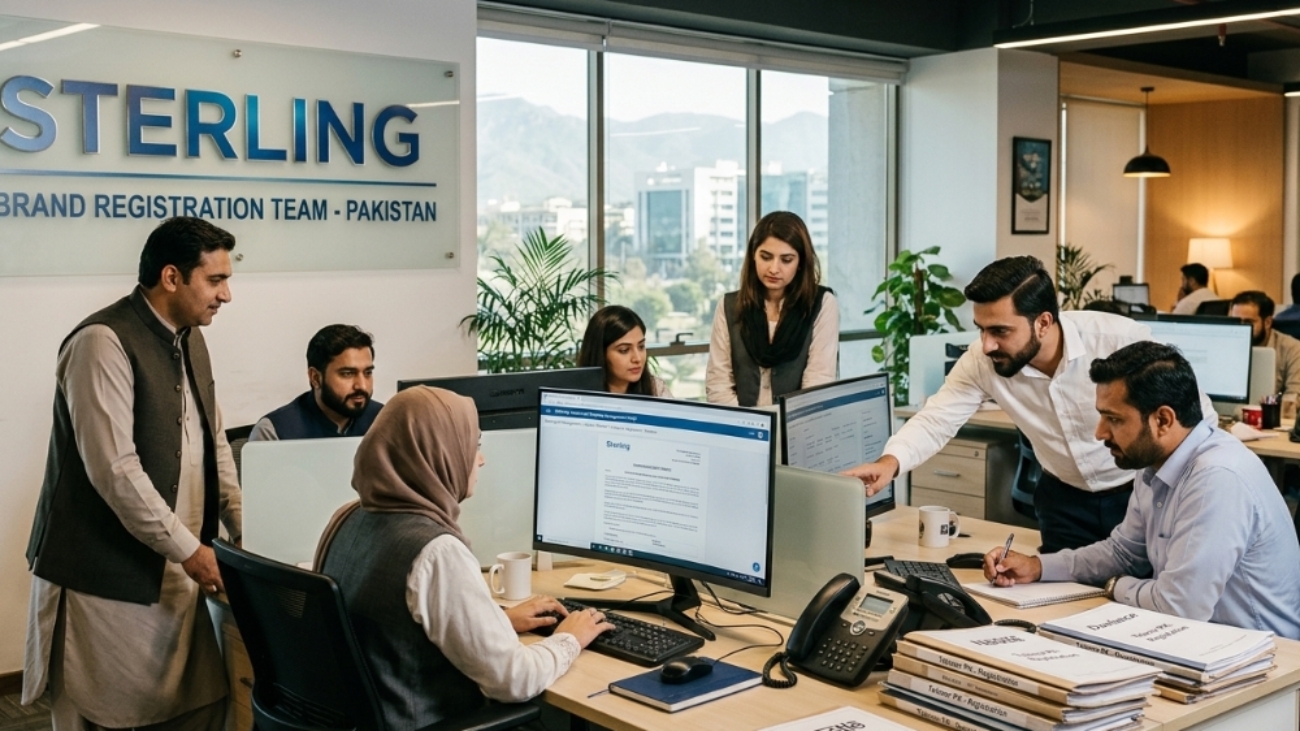 Sterling, brand Registration team in the office in Pakistan