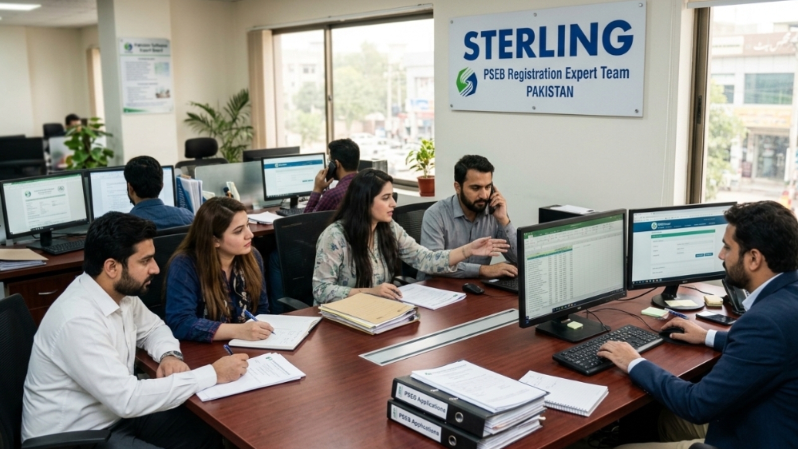 Sterling, PSEB Registration expert team in the office in Pakistan