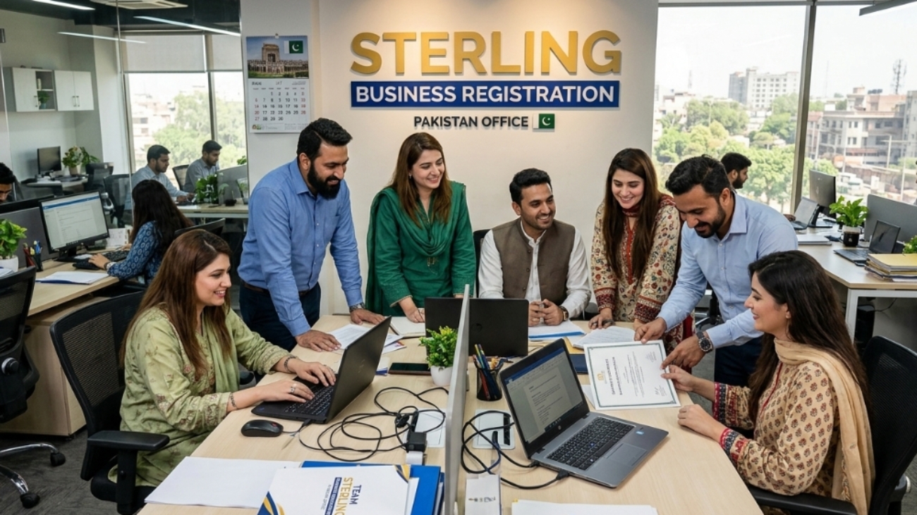 Sterling, Business Registration team in the office in Pakistan