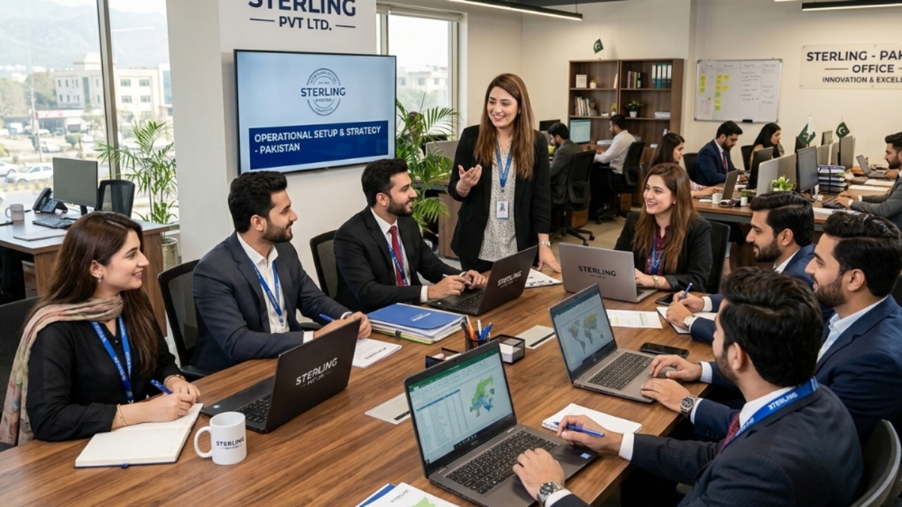 Sterling, Pvt Ltd company set up team in the office in Pakistan