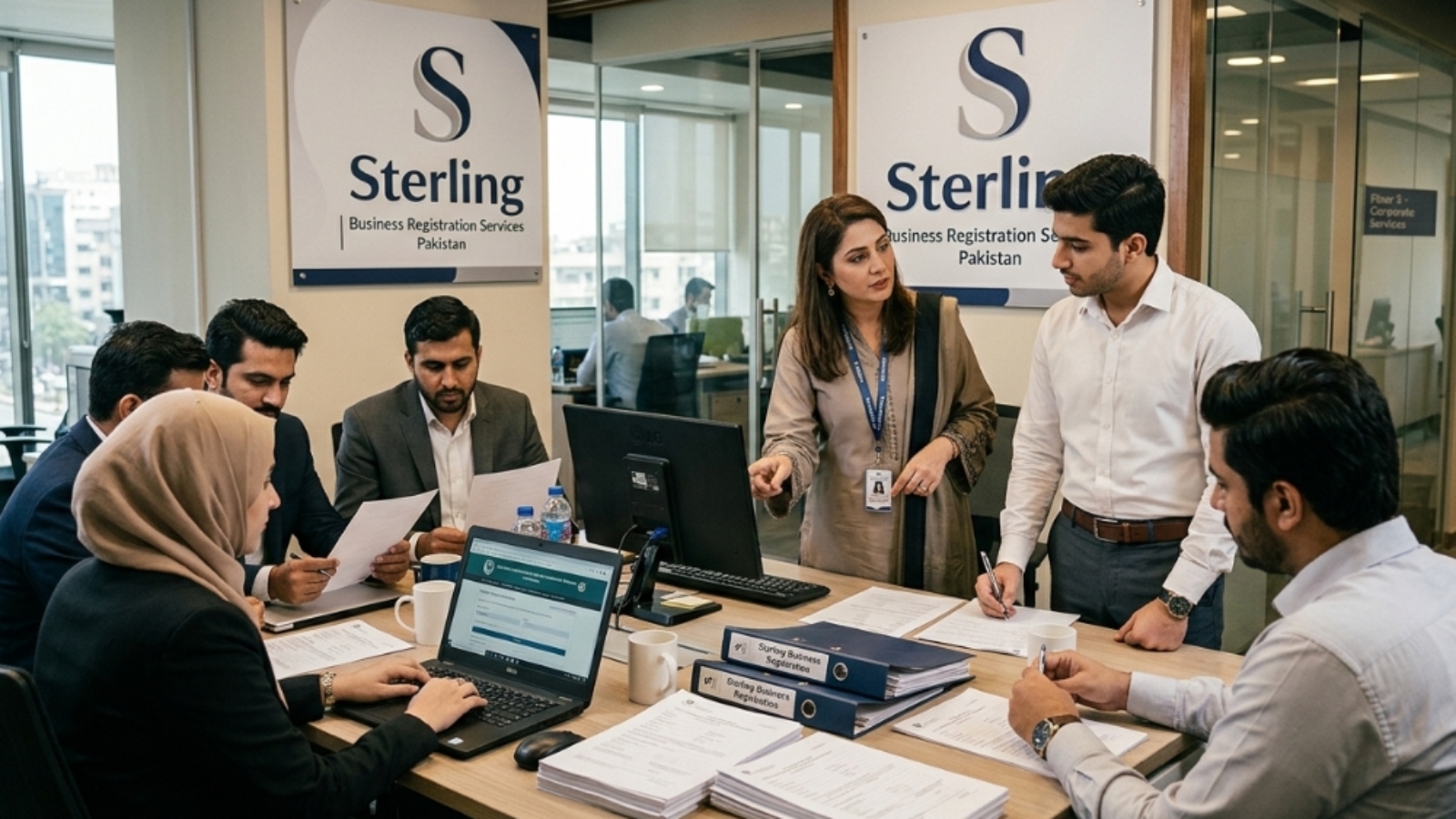 Sterling, business Registration team in the office in Pakistan