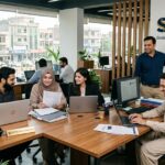 Sterling, business set up services team working in the office in Pakistan
