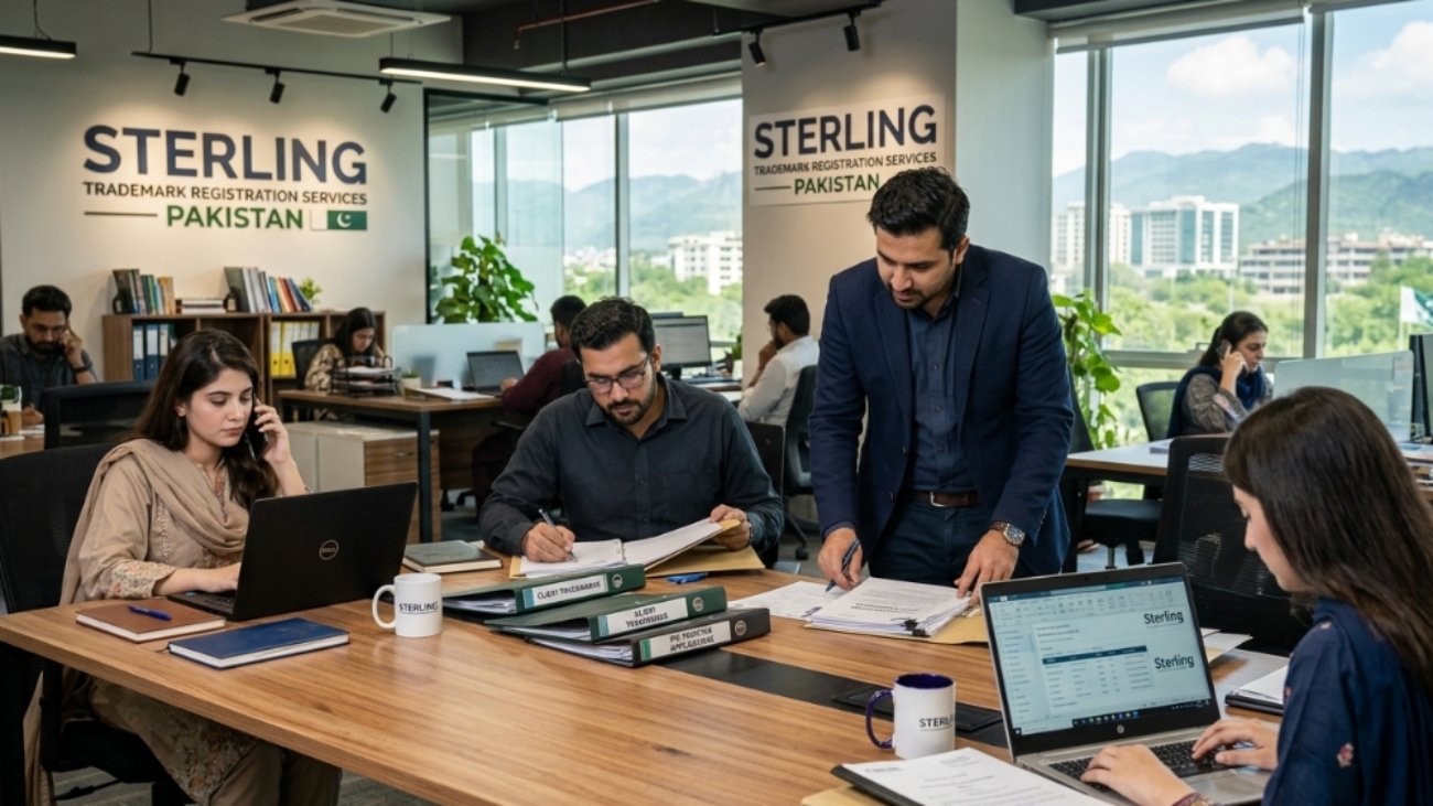 Sterling, trademark registration services expert team working in the office in Pakistan